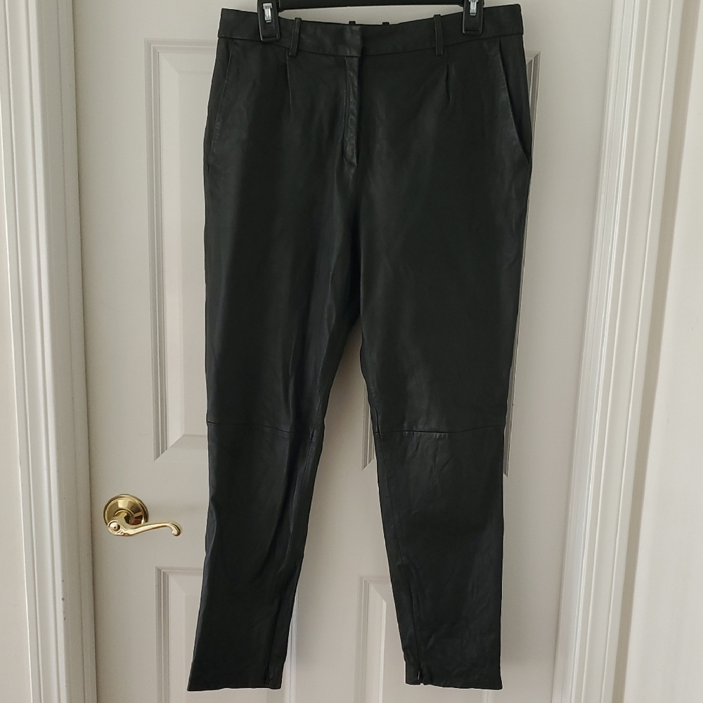 Esprit HighRise Charcoal Leather Pants Size 10